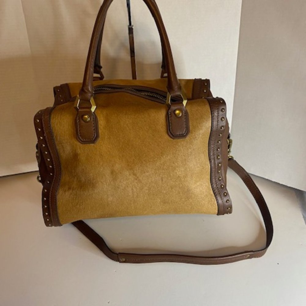 orYANY Two-Tone Tan and Brown Satchel